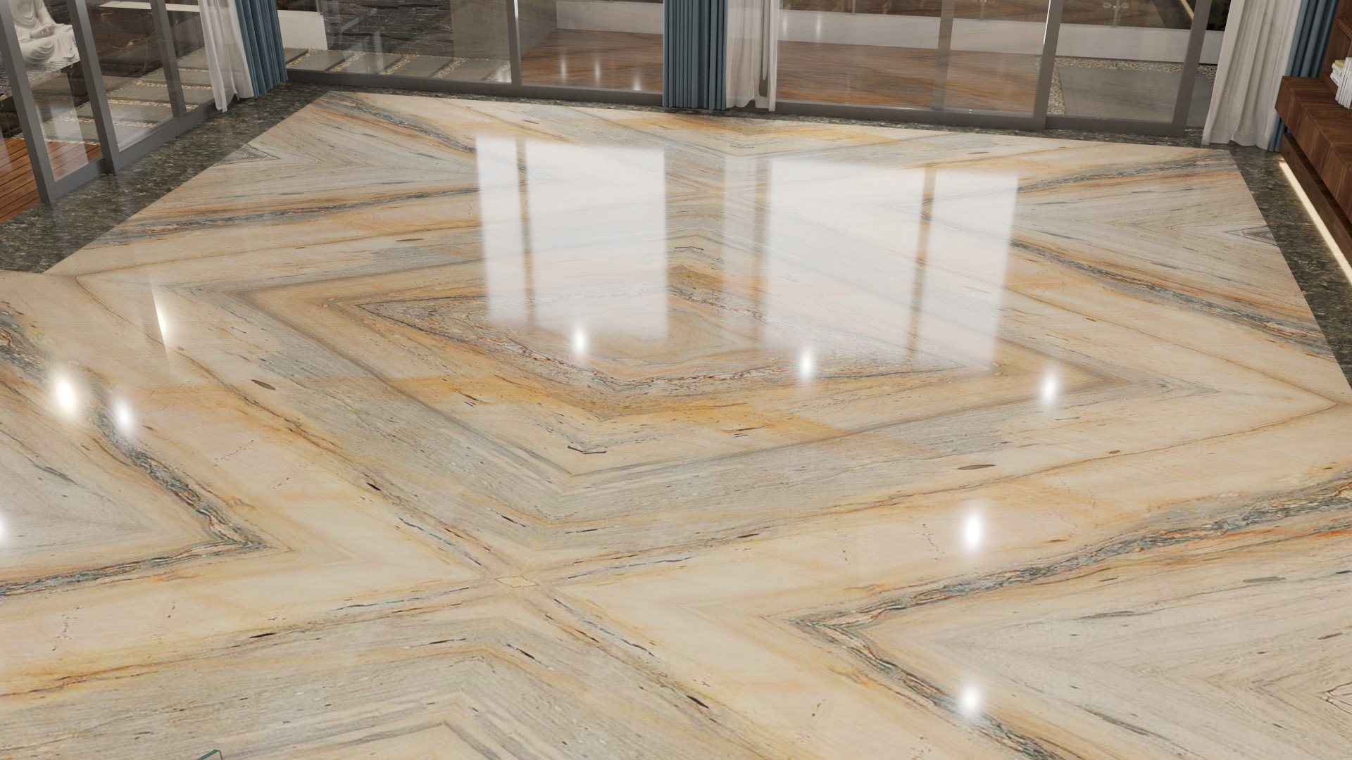 Tranh đá River Gold cao cấp