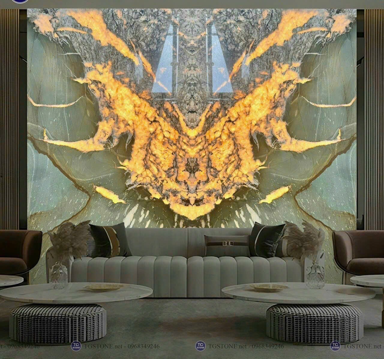 Tranh đá Phonix Green Patagonia cao cấp