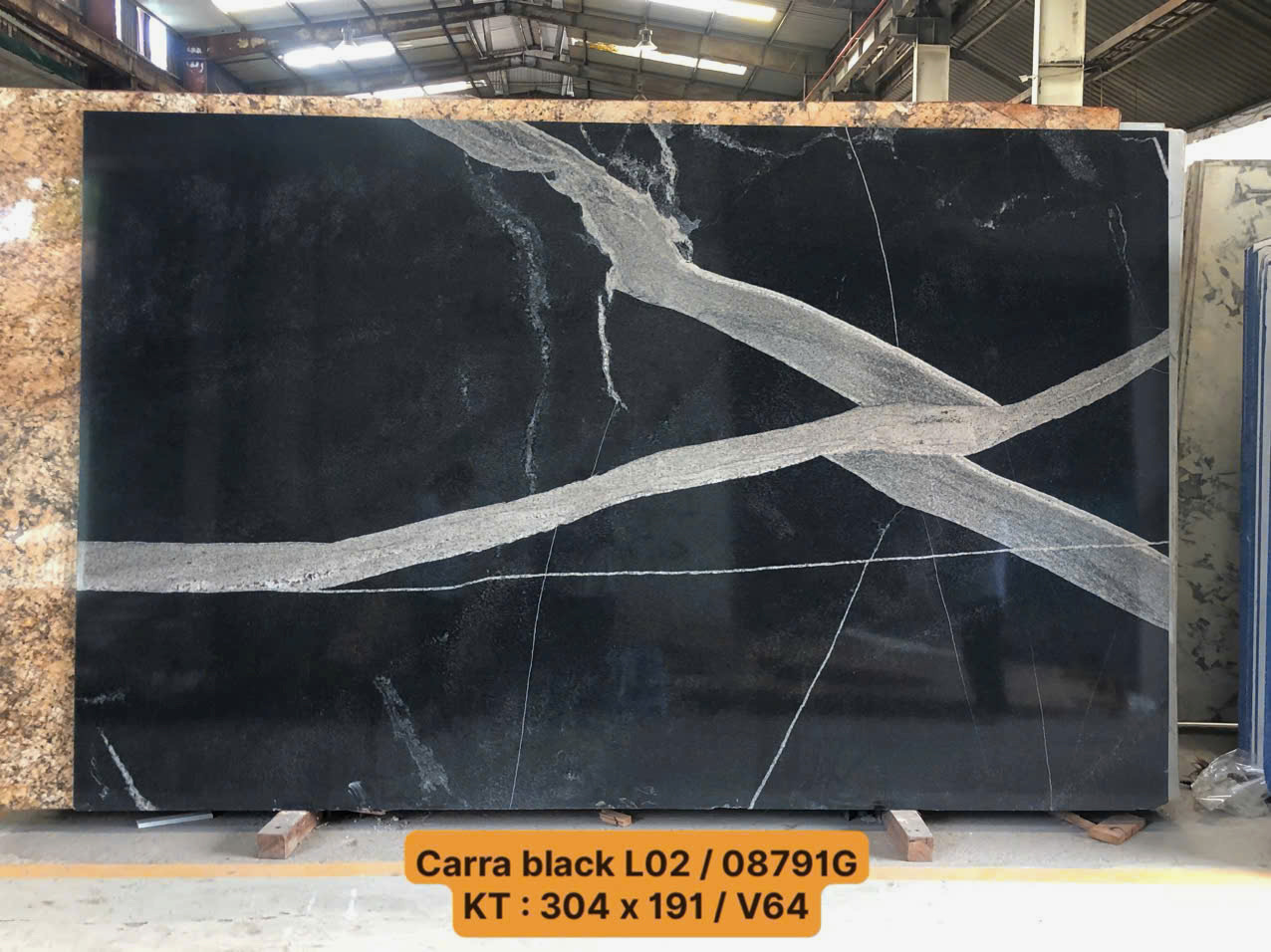 Tranh đá Carrara Black Granite cao cấp