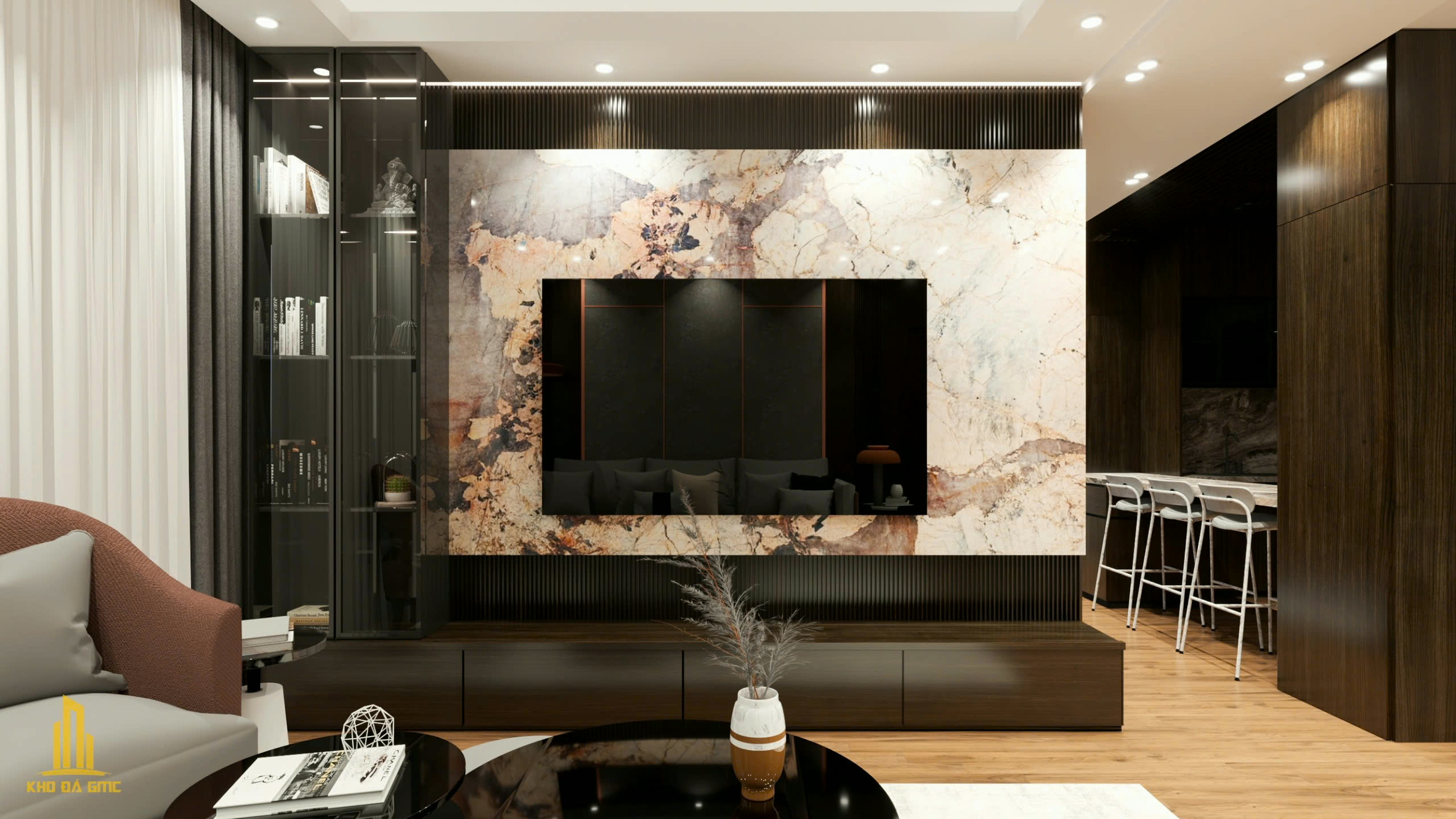 Tranh đá tự nhiên Patagonia Red Gold cao cấp